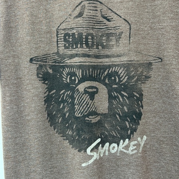 Smokey Bear Cotton Blend Tee Size Small Brown T-Shirt Forest Nature Park Ranger - Picture 3 of 6